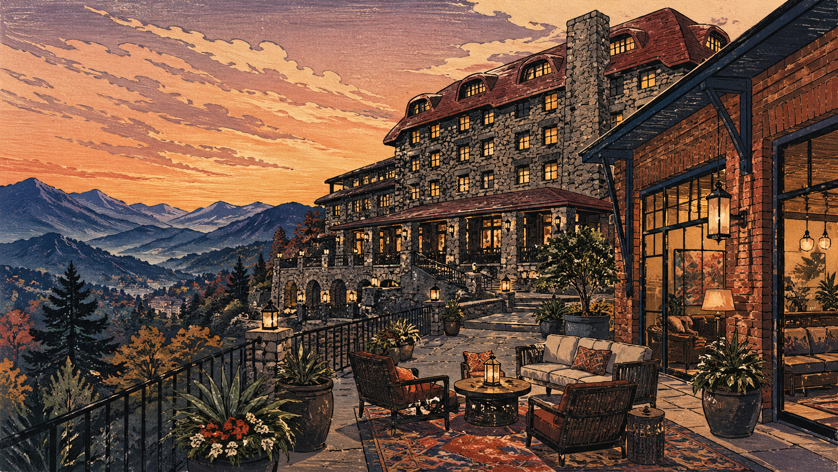 アシュビルの歴史的リゾート、再生建築ホテル、ビルトモア近くの宿