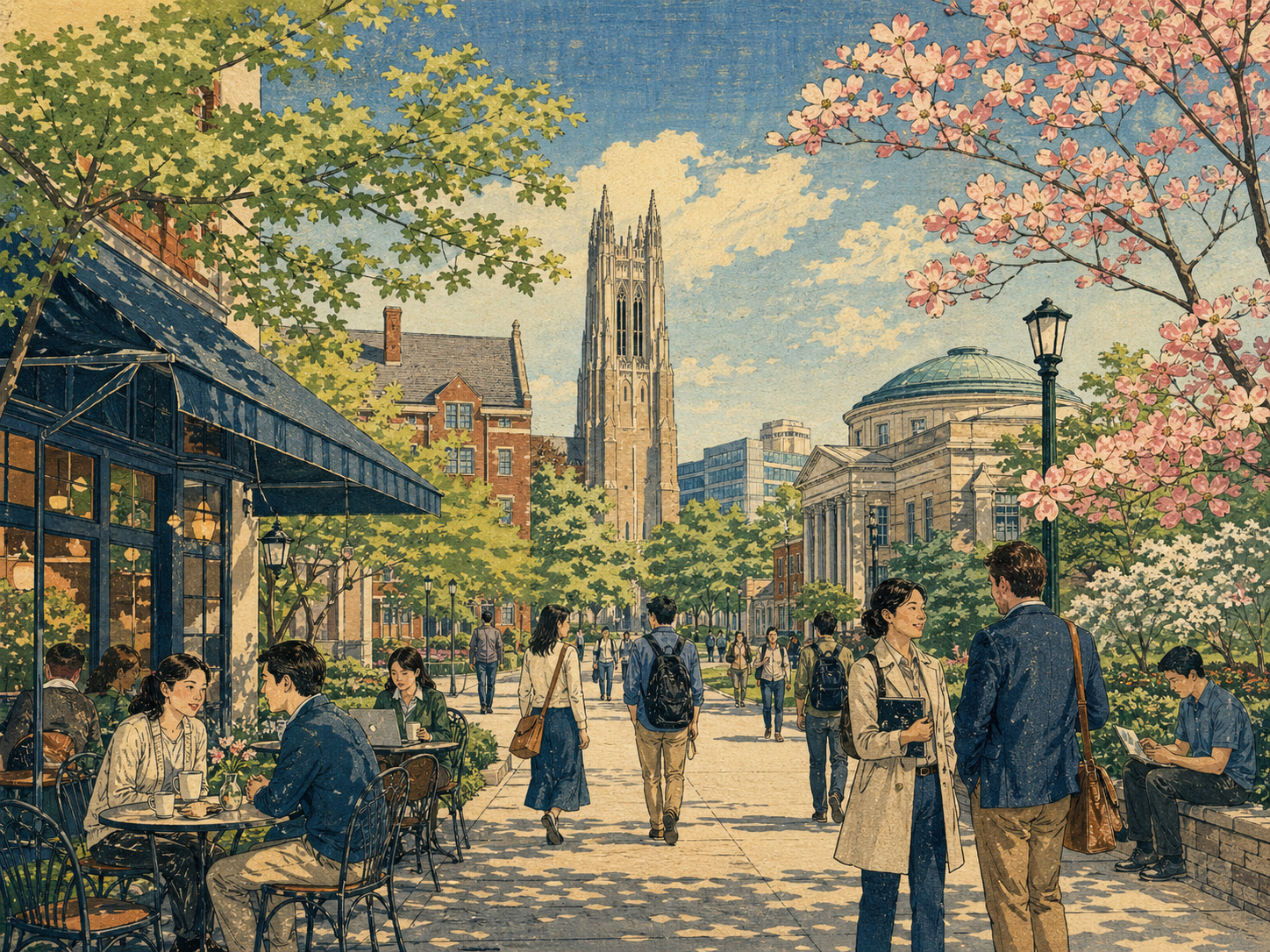 ダーラムとローリーの大学街とカフェと研究都市の空気